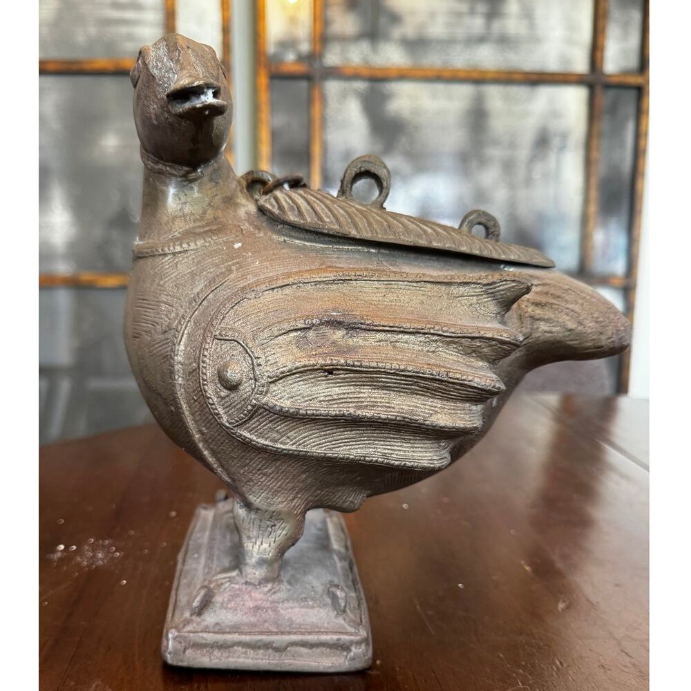 RARE - Mid Century Bronze Duck Indian Incense Burner - Large - Picture 2 of 7